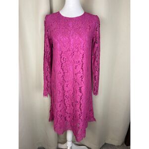 Adam Lippes Pink Lace Long Sleeve Dress Designer Collection Size 2